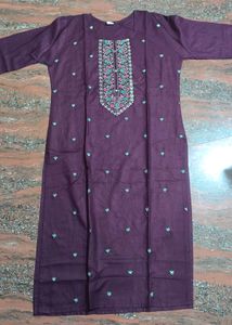 Embroidered Purple Kurti Size Xl