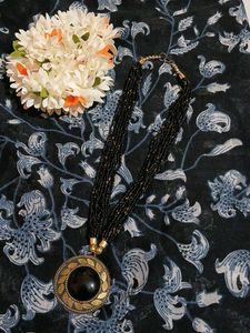 Statement Black Bead Necklace