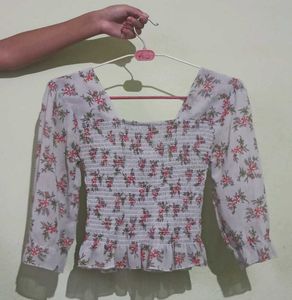 Square Neck Floral Top