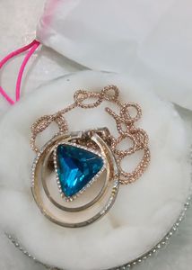 Blue Stone Pendent Set