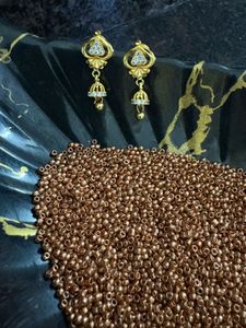 Gold Jhumka Earrings