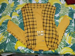 Yellow Plaid Print Top