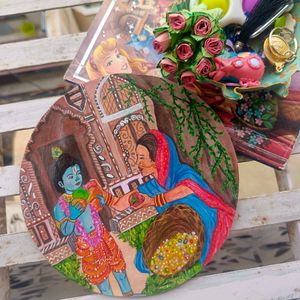 Hand-Painted Little Krishna Paining