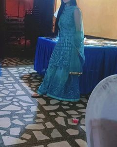 Full Embroidered Net Sharara Set