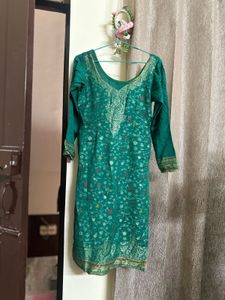 Winter Green Embroidered Salwar Kameez