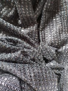 Black Sequin Fabric 1m, PREMIUM Satin 1m