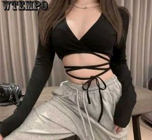 Crop Full Sleeve V-neck Top