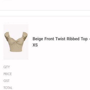 front twist ribbed top