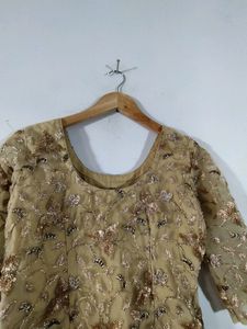 Cream Embroidered Kurta (Women's)