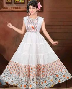 Tiered White Print Dress