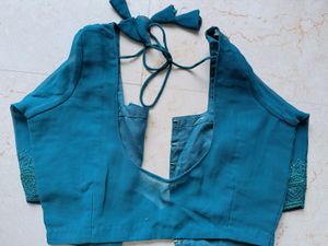 Peacock Green Sworaski Work Saree