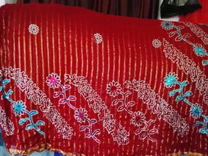 Red Floral Saree