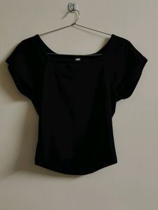 Square Neck Black Top