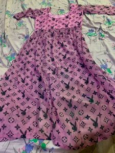 Pink Kurti A-line Little Bit Ghera