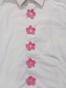 Crochet flower button accessories
