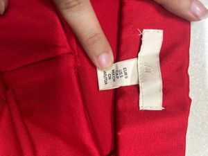 H&amp;M Red Skirt with Ruffle Detail