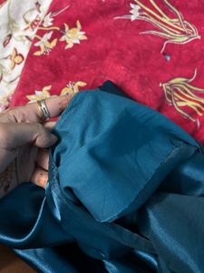 satin blue saree