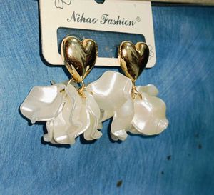 Heart Petal Drop Earrings (Best Quality)