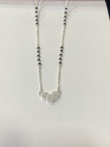 Elegant Silver Mangalsutra with Crystal Pendant