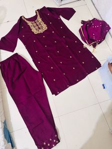 XXL Elegant Purple Kurta Set