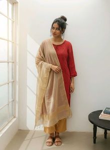Stylish Kurta & Palazzo Set With Dupatta