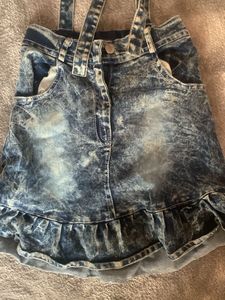 Denim Skirt with Straps