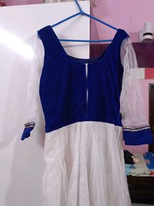 Elegant Blue &amp; White Gown