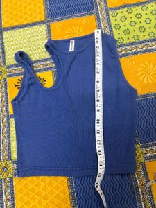 Blue Crop Tank Top