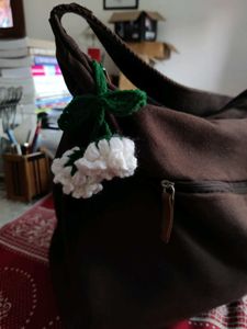 White Lily Of The Valley Crochet Keychain