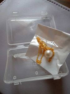 Golden Neck Chain Enhance With White Pearl