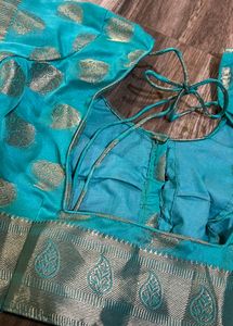 BORDER SAREE With Stiched Blouse