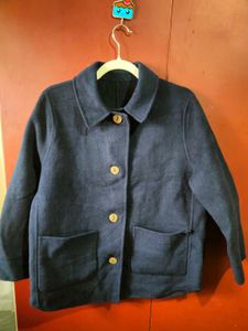 Navy Blue Wool Coat