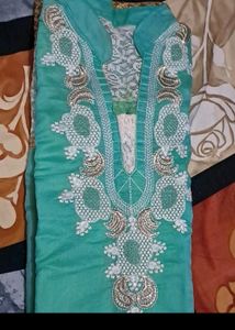 Sea Green  Net Kurti
