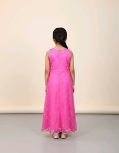 Pink Floral Girls Gown