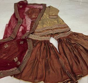 beautiful maroon garara perfect for wedding