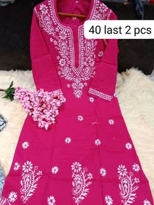 Cotton Lucknow Chickankari Kurtis