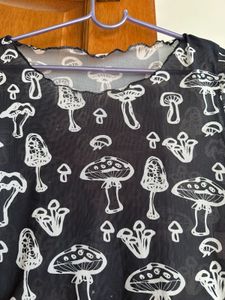 Mushroom Print Crop Top