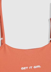 Cute Orange Cropped Tank Top