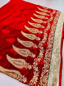 Bridal Red Colour Beautiful Saree