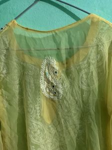 Yellow Embellished Kurti