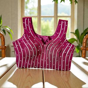 Elegant wine colour Saree with Designer Blouse