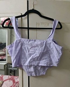 Lavender Tie-Front Coreset style Top