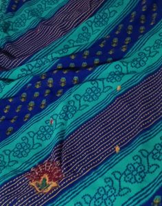 Elegant Blue &amp; Green Saree