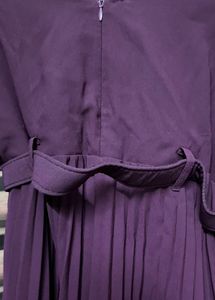 Elegant Purple Pleated Dress