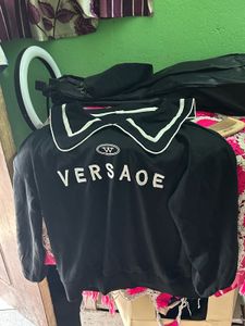 Versaoe Black Sweatshirt w/ Sailor Collar