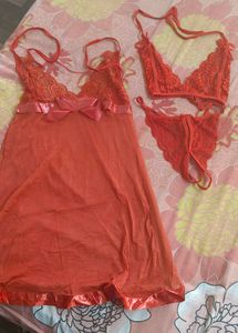Red Lingerie Set