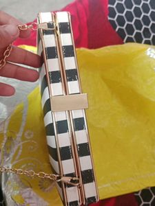 Black &amp; White Clutch/Sling Bag