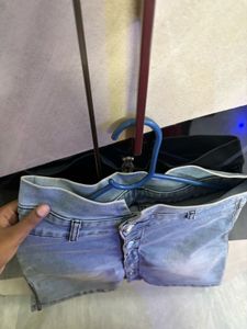 Denim Button-Down Mini Skirt