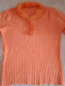 Peach Knit Sweater only 1time use