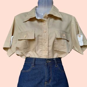 Khaki Button-Up Shirt